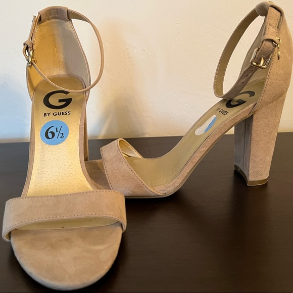 G by guess tan suede heels - Picture 2 of 3